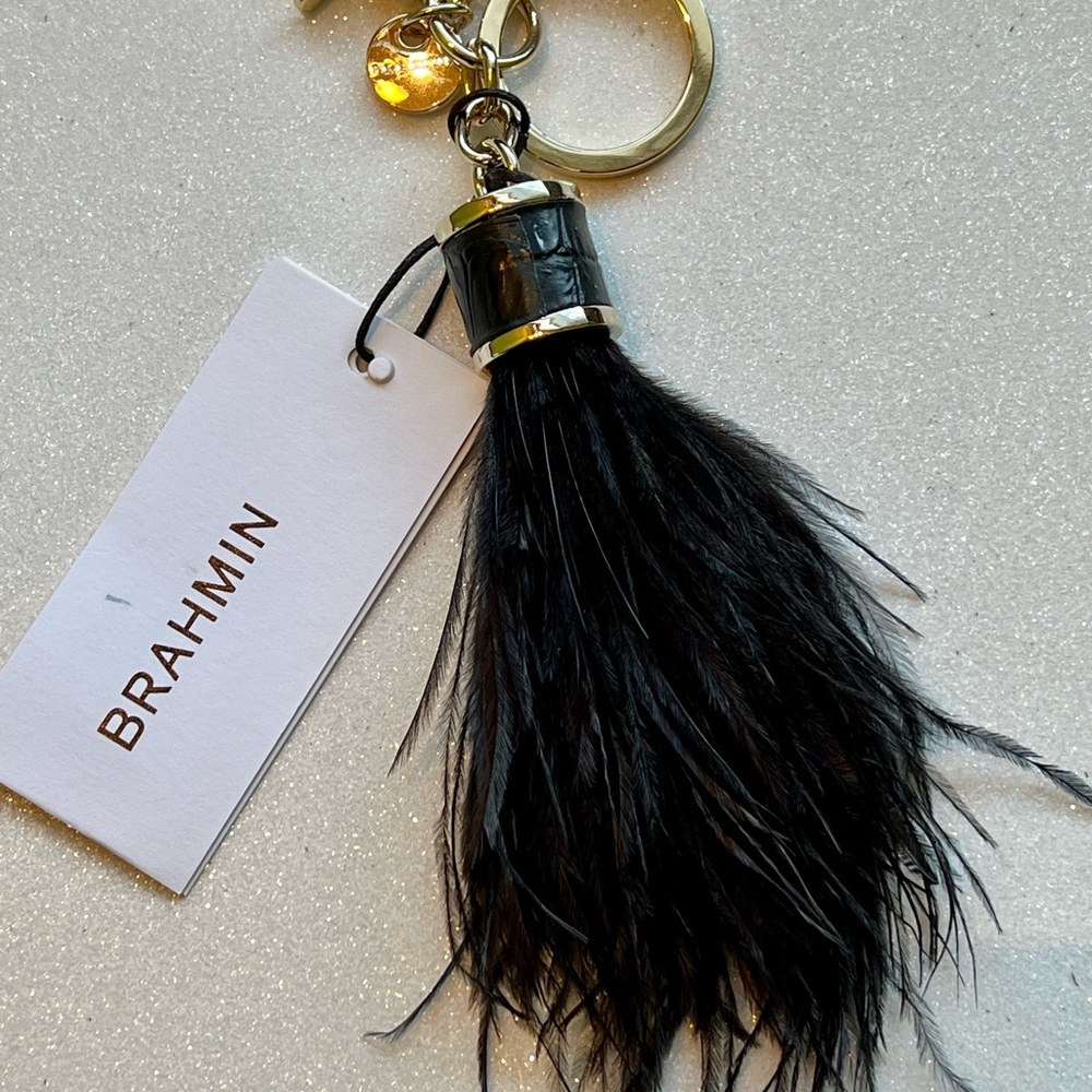 Brahmin Black Arabesque Tassel